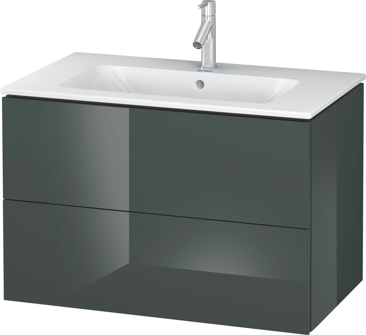 DURAVIT L-Cube Waschtischunterbau wandhängend 820 mm Amerikanisch Nussbaum, 2 Schubkästen