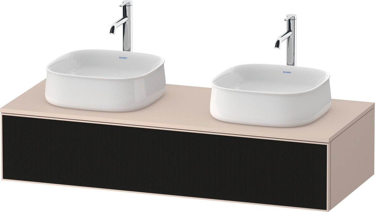 Duravit Zencha Konsolen-Waschtischunterbau 1300 mm Eiche Anthrazit mit Tip-on und Soft-Close