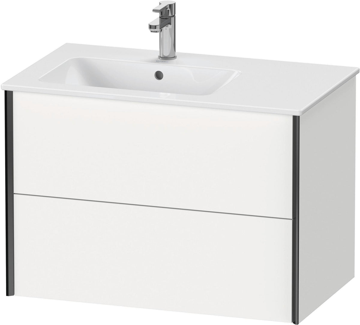 Duravit XViu Waschtischunterbau 810 mm wandhängend mit 2 Schubkästen, weiß matt, für Waschtisch links