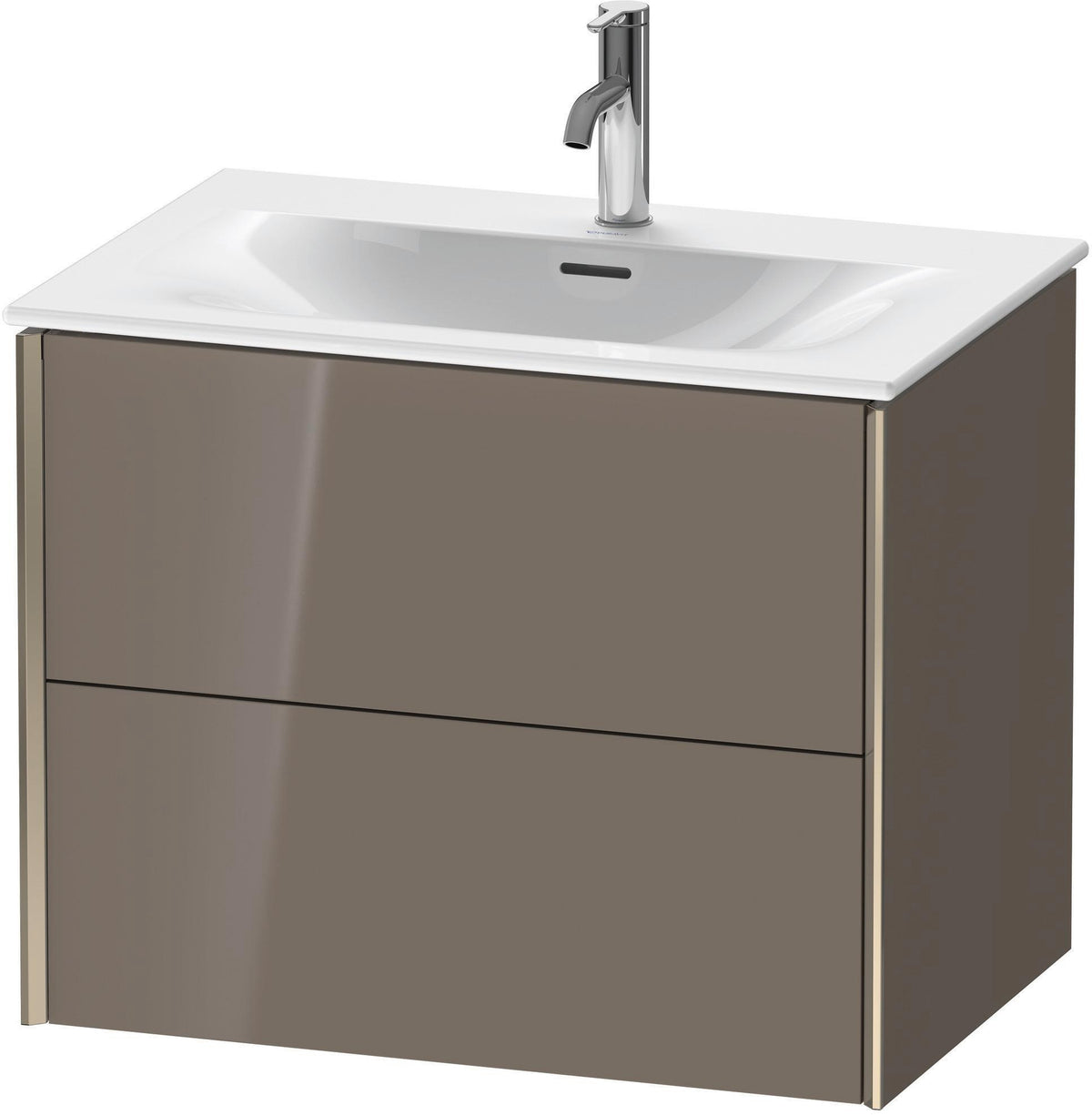 Duravit XViu Waschtischunterbau wandhängend 710 mm 2 Schubladen flannel grey hochglanz