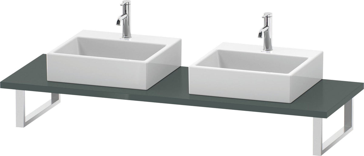 Duravit L-Cube Konsole variabel 800-2000 mm, 2 Ausschnitte, Amerikanischer Nussbaum