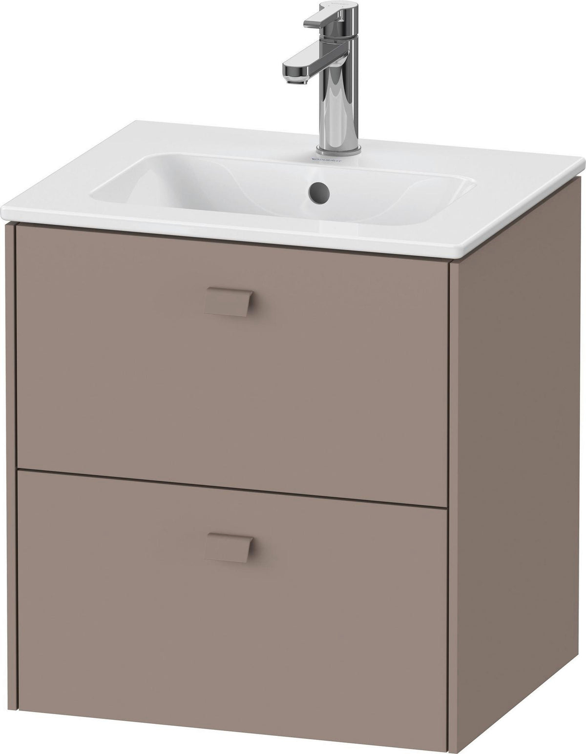 DURAVIT Brioso Waschtischunterbau 553x520x419 mm, 2 Schubkästen, Weiß Matt, Griff Chrom