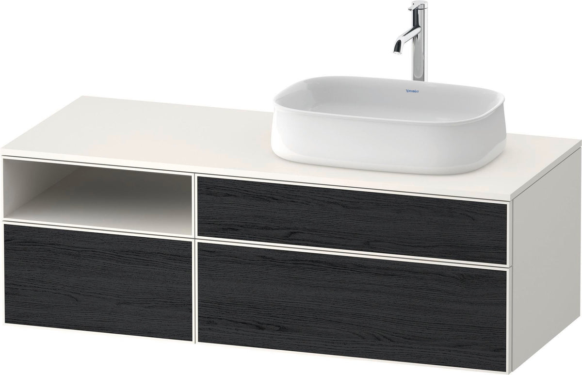 DURAVIT Zencha Konsolenwaschtischunterbau 1300 mm Eiche Anthrazit mit 2 Auszügen