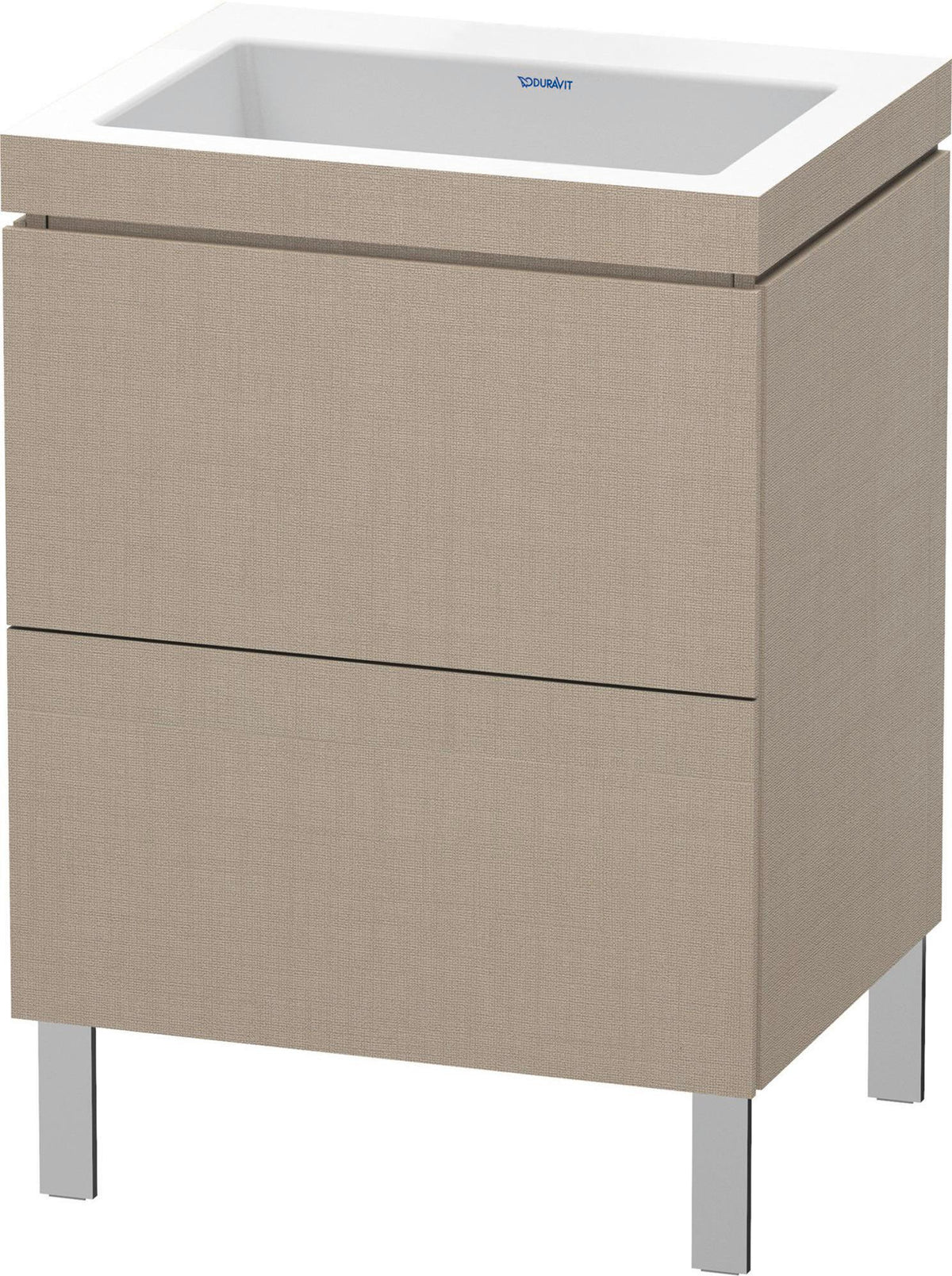 Duravit L-Cube c-bonded Waschtischset 698x600x480 mm mit Vero Air, 2 Auszüge, Basalt Matt