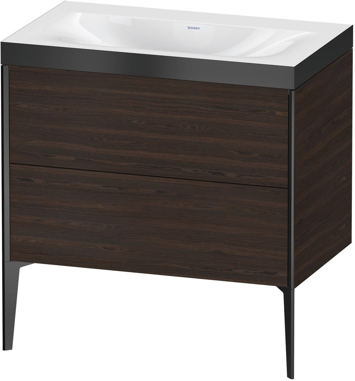 Duravit XViu c-bonded Waschtischset bodenstehend 800 mm mit 2 Auszügen, Push-Open und Soft-Close