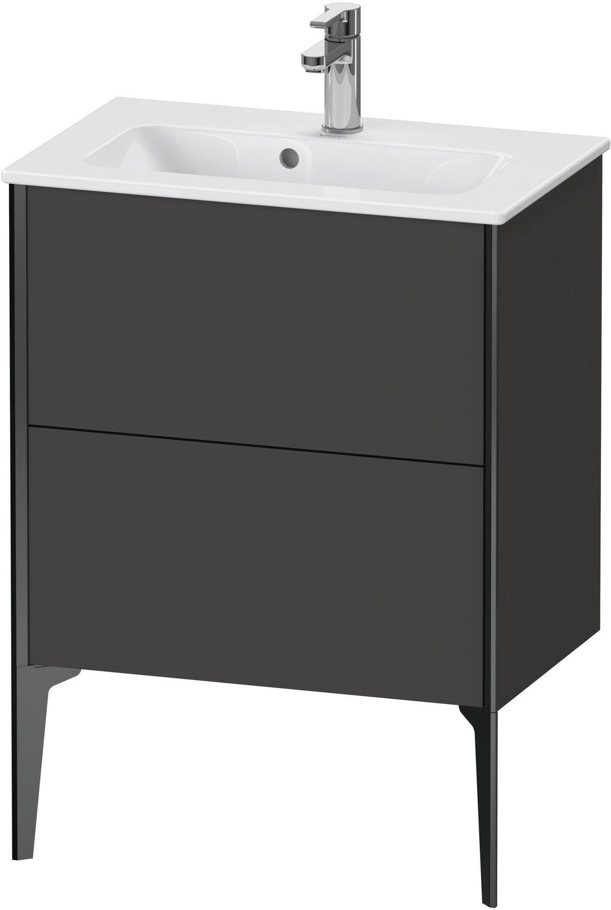 Duravit XViu Waschtischunterbau bodenstehend 610 mm, 2 Auszüge, champagner matt/weiß matt
