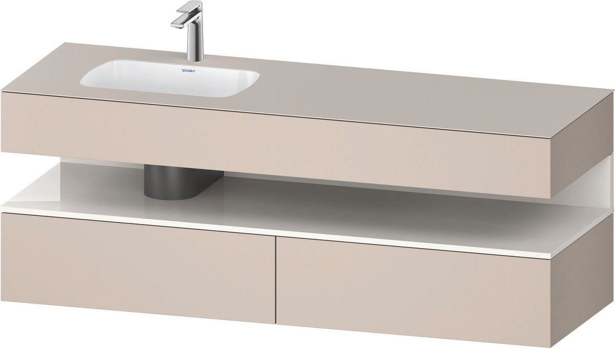 DURAVIT Qatego Studio F. A. Porsche Einbauwaschtisch mit Konsolenwaschtischunterbau 1600 mm Weiß Matt