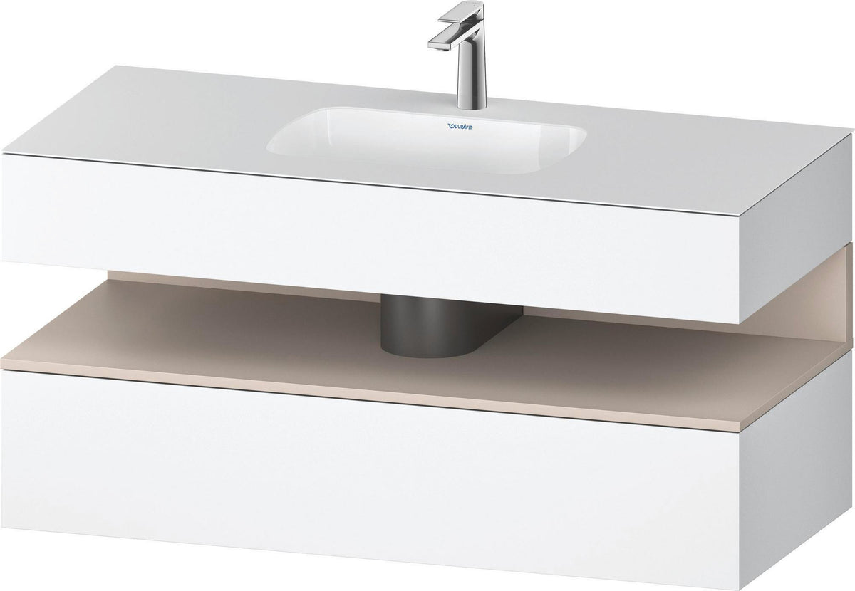 DURAVIT Qatego Studio F. A. Porsche Einbauwaschtisch mit Konsolenwaschtischunterbau 1200 mm Weiß Matt