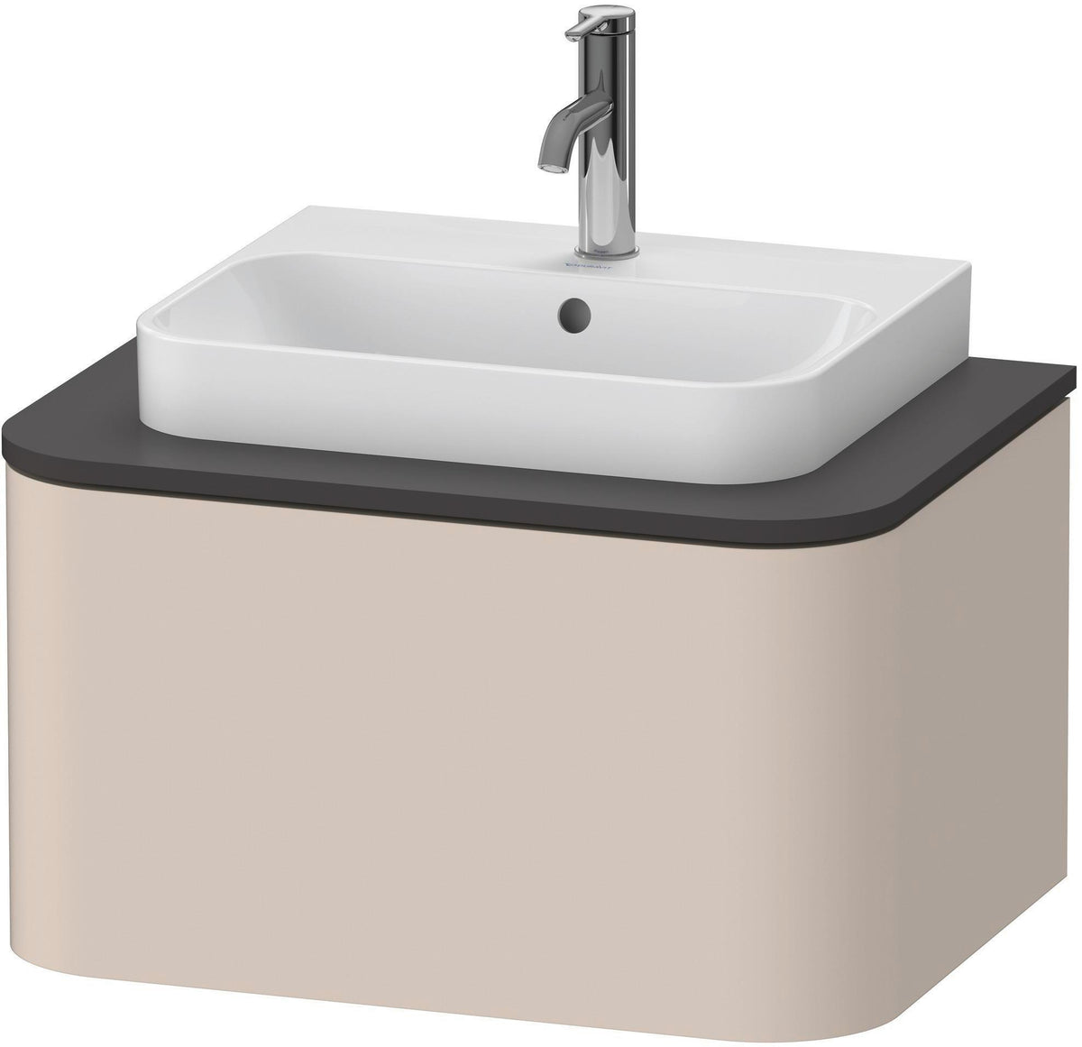 DURAVIT Happy D.2 Konsolenwaschtischunterbau wandhängend 650 mm weiß hochglanz mit 1 Auszug