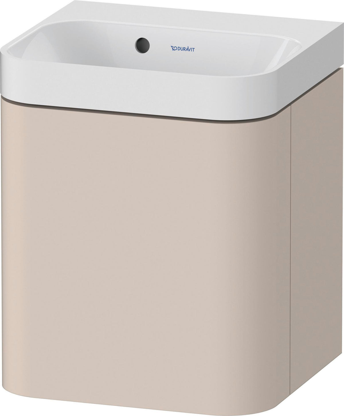 DURAVIT Happy D.2 c-shaped Waschtischset wandhängend 400x360x480mm mit Überlauf und HLB in Taupe