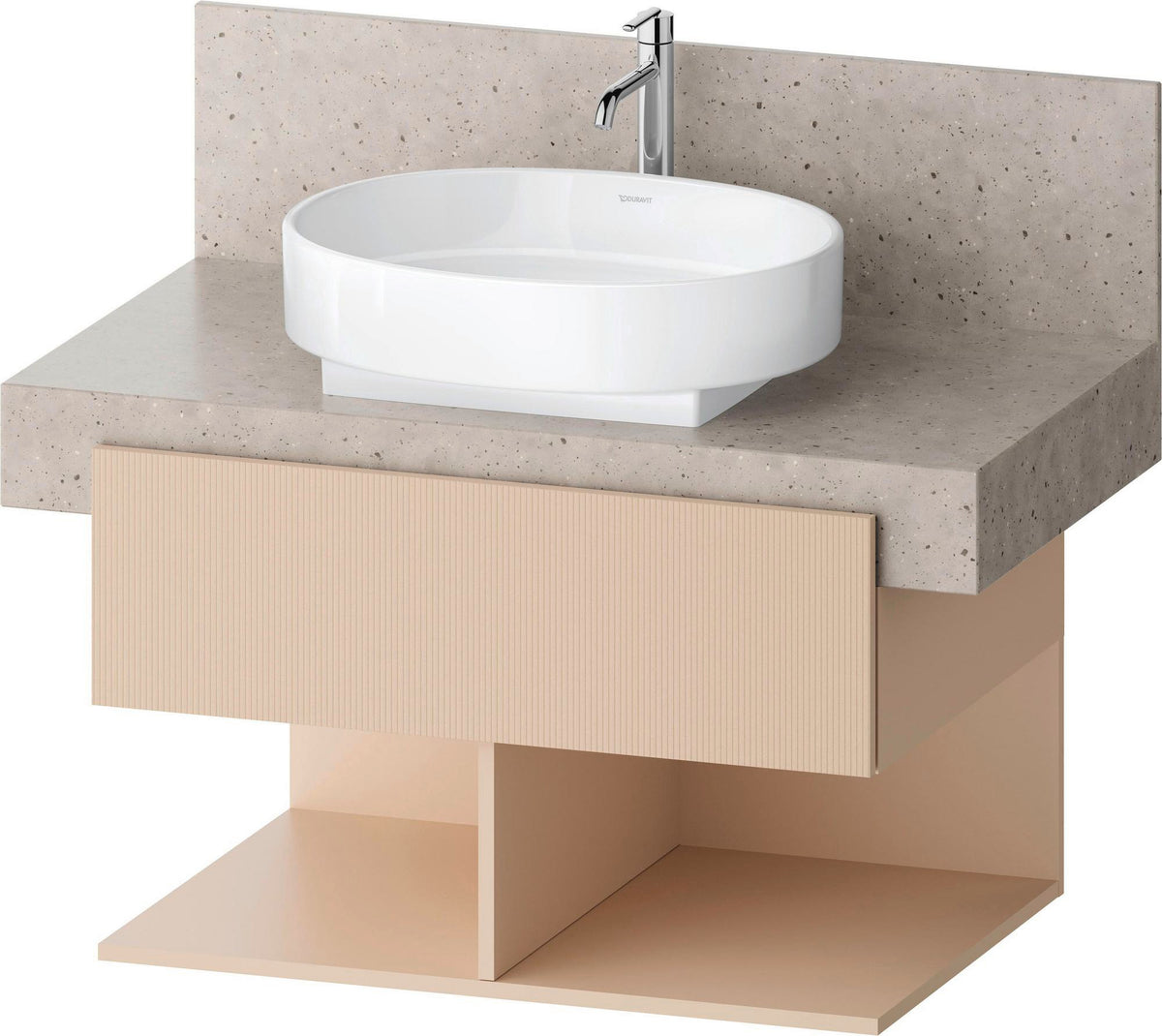 DURAVIT Balcoon Konsolenwaschtischunterbau 800 mm in Elfenbein Struktur – mit Tip-on Technik