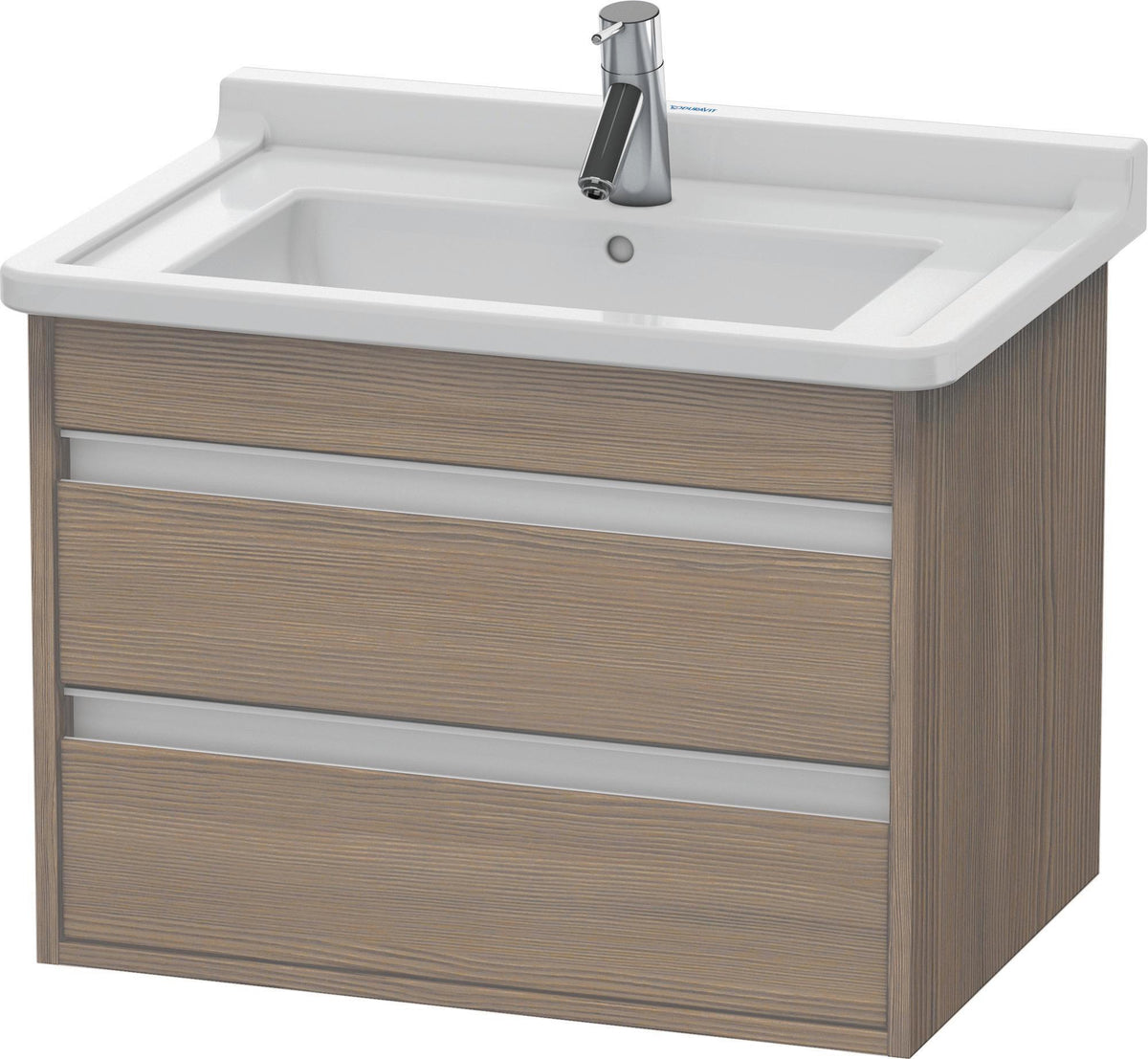 DURAVIT Ketho Waschtischunterbau wandhängend Eiche Terra 650 mm mit 2 Schubkästen