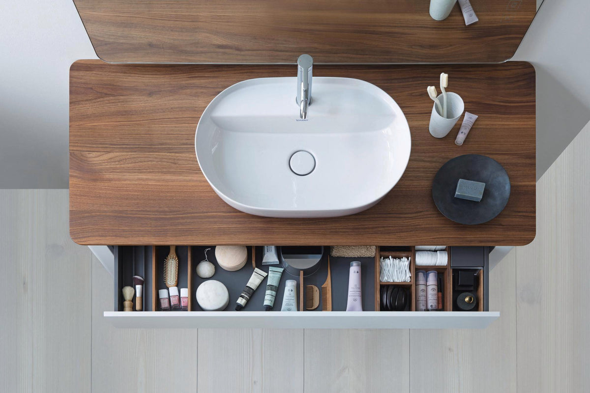 DURAVIT Massivholzkonsole Luv 1388 mm Am. Nussbaum mit 1 Ausschnitt