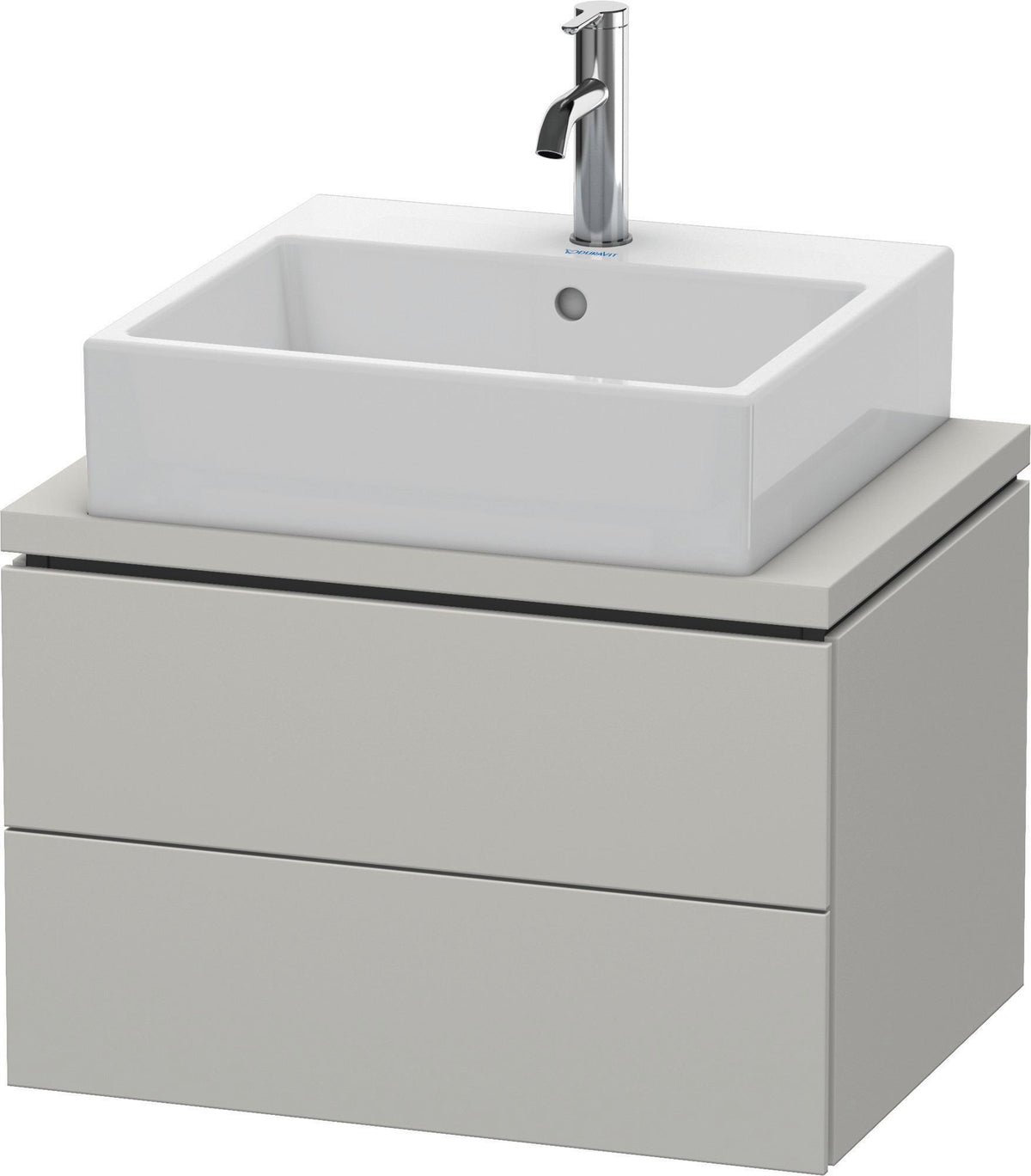 Duravit L-Cube Konsolenwaschtischunterbau 620 mm betongrau matt mit 2 Schubkästen und Tip-On-Technik