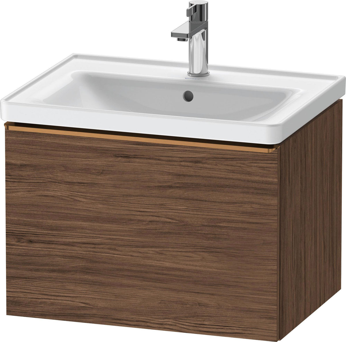 Duravit D-Neo Waschtischunterbau 634 mm betongrau matt mit Bronze-Griff und Soft-Close-Auszug