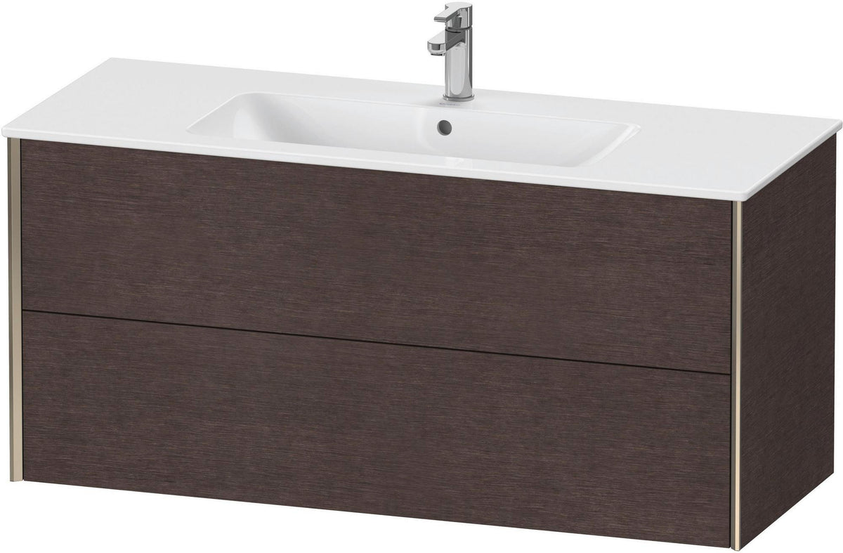 Duravit XViu Waschtischunterbau wandhängend 1210 mm, 2 Schubkästen, champagner matt/weiß matt