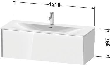 Duravit Waschtischunterbau XVIU 1210 mm weiß matt – wandhängend mit Tip-On-Technik