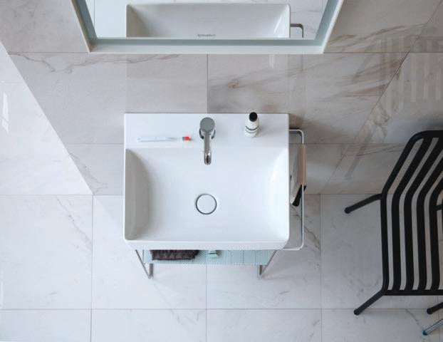 DURAVIT DuraSquare Waschtisch 500 mm weiß ohne Überlauf mit 1 Hahnloch für Möbelmontage