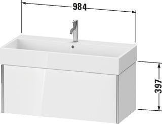 DURAVIT Waschtischunterbau XVIU 984 mm Ahorn Mitte für Vero Air – Wandhängend
