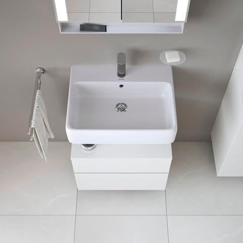 DURAVIT Qatego Hochschrank 400 mm, 2 Türen, weiß Hochglanz, Eiche Schw. Matt