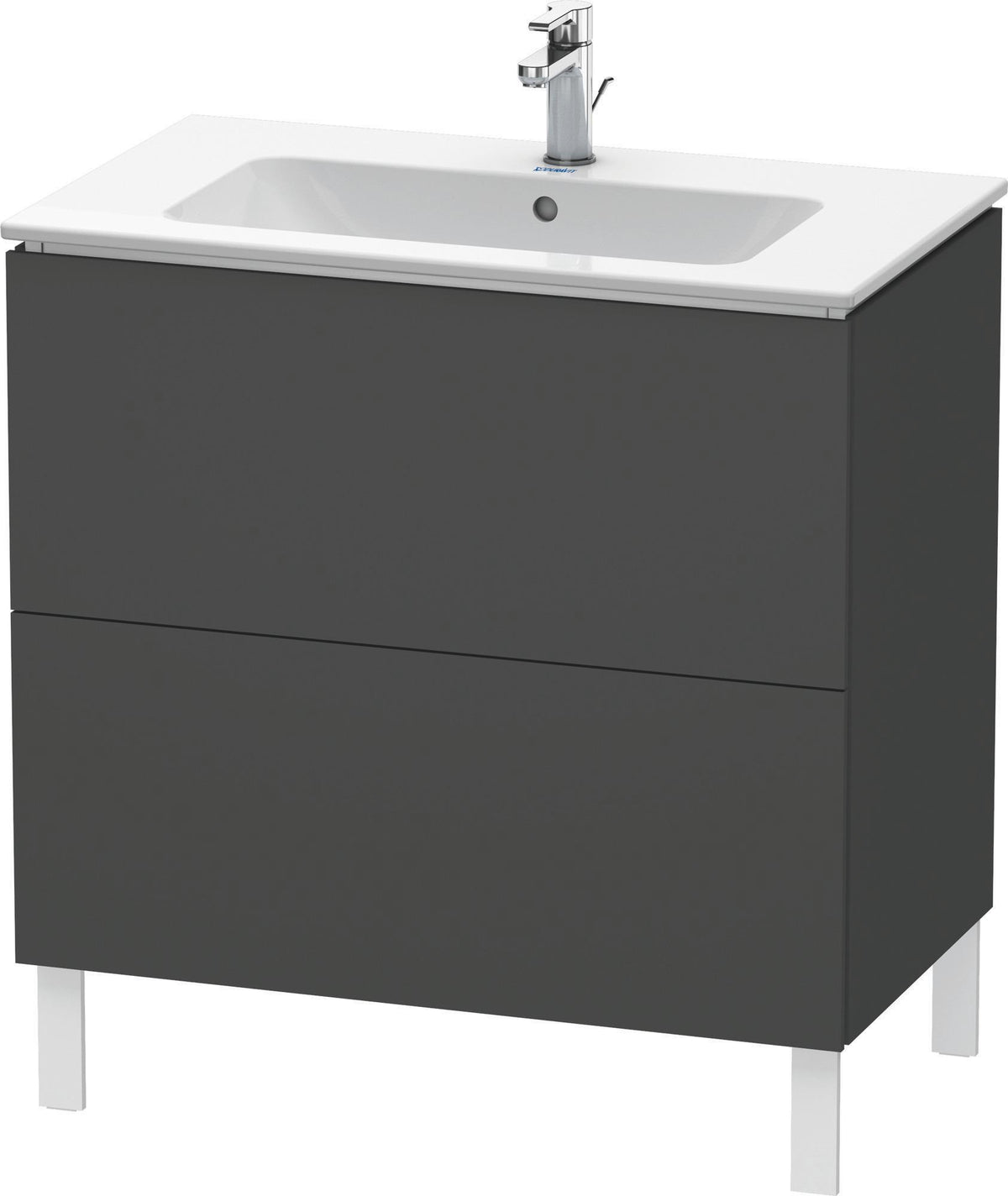 Duravit L-Cube Waschtischunterbau 820 mm taupe matt, 2 Auszüge, bodenstehend