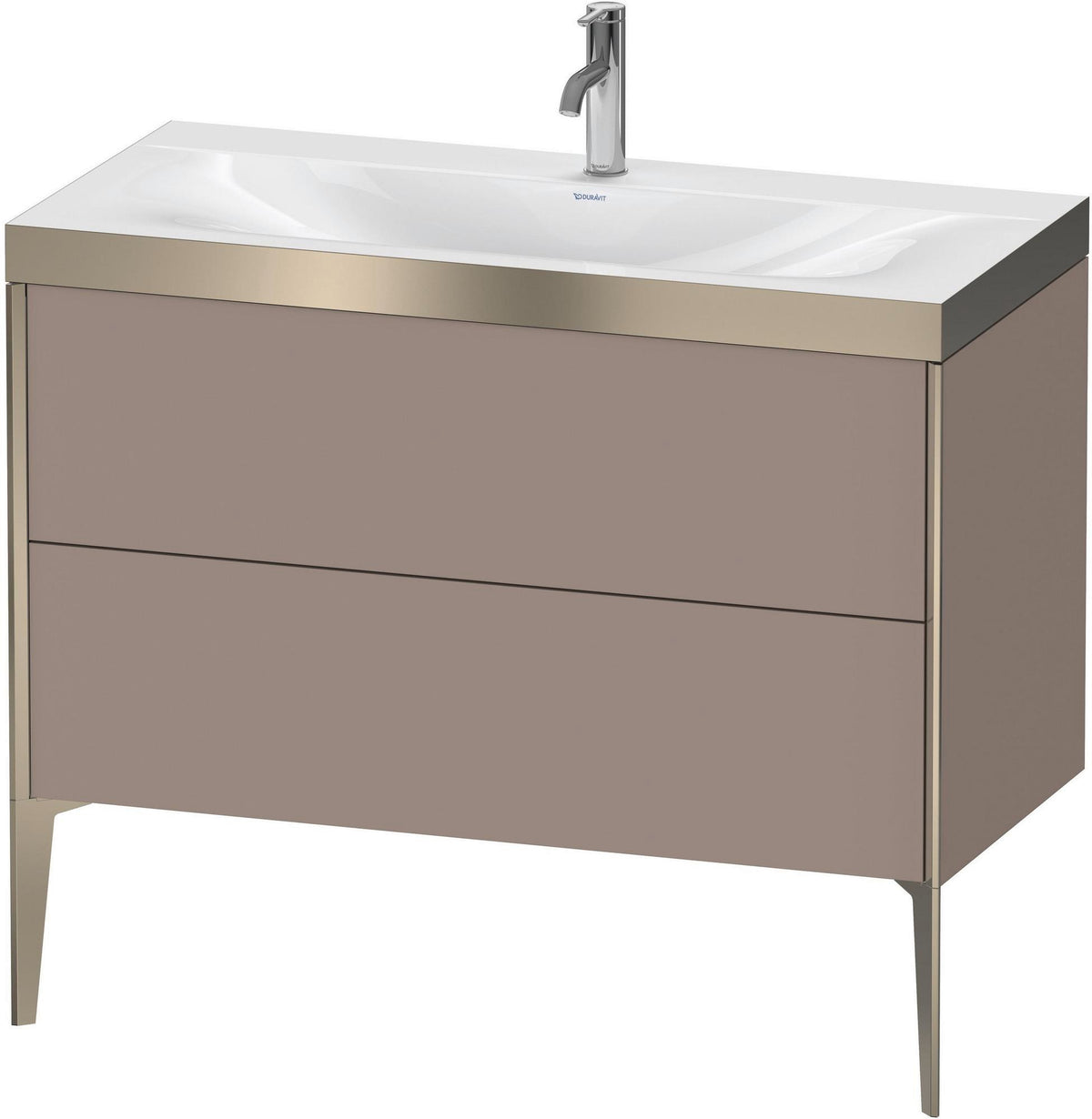DURAVIT XViu Waschtischunterbauset 1000 mm, 2 Auszüge, champagner matt/basalt matt, c-bonded