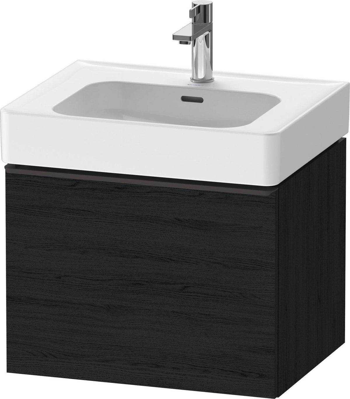 DURAVIT D-Neo Waschtischunterbau 584 mm Eiche Schwarz Matt mit Bronze Griff