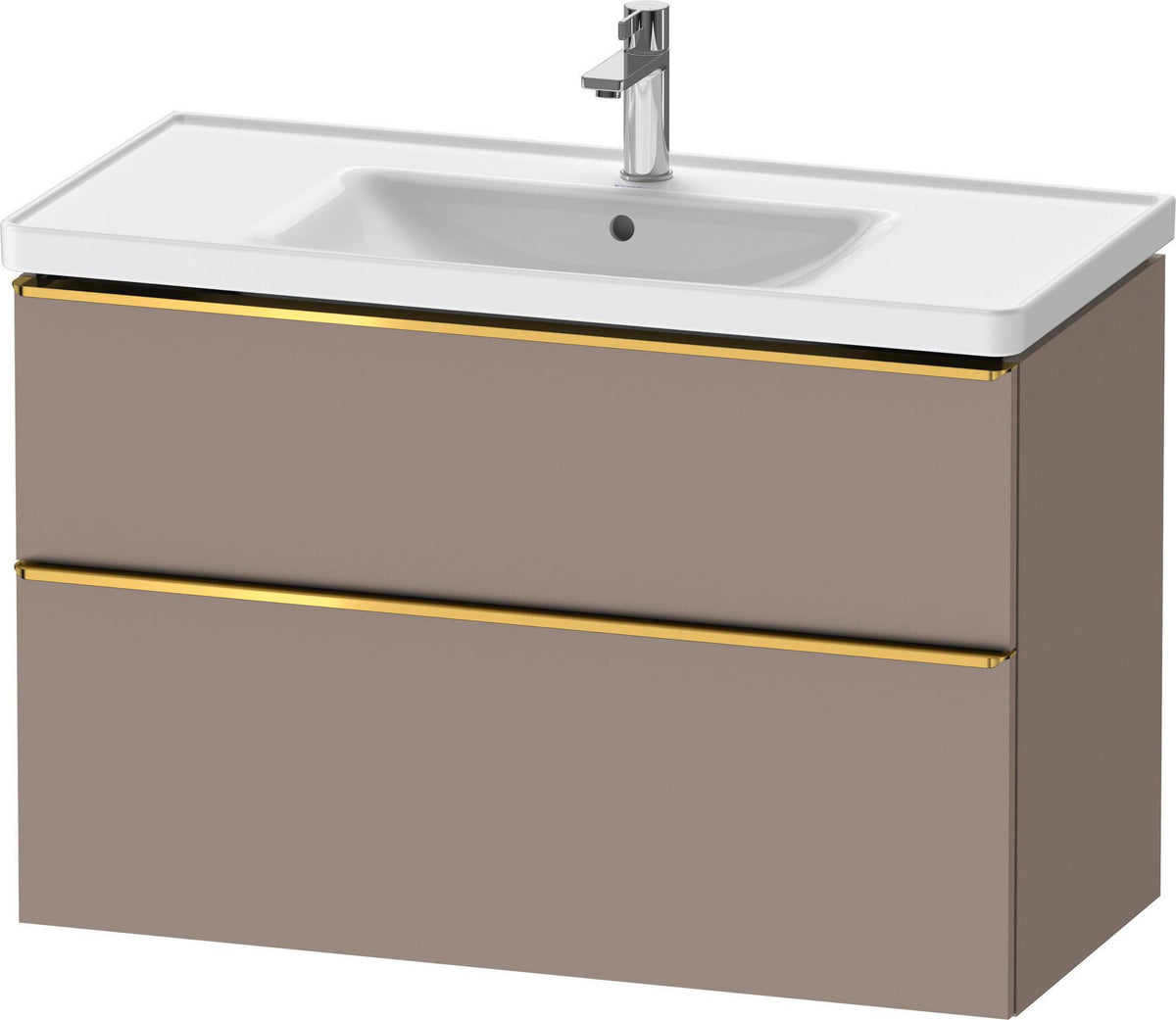 DURAVIT D-Neo Waschtischunterbau 984 mm betongrau matt mit Soft-Close und Bronze-Griff
