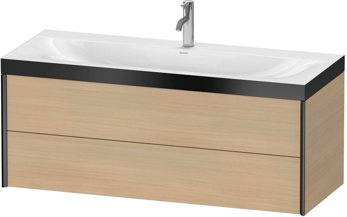 DURAVIT XViu c-bonded Waschtischunterbauset 1200 mm, 2 Schubkästen, Eiche/Schwarz