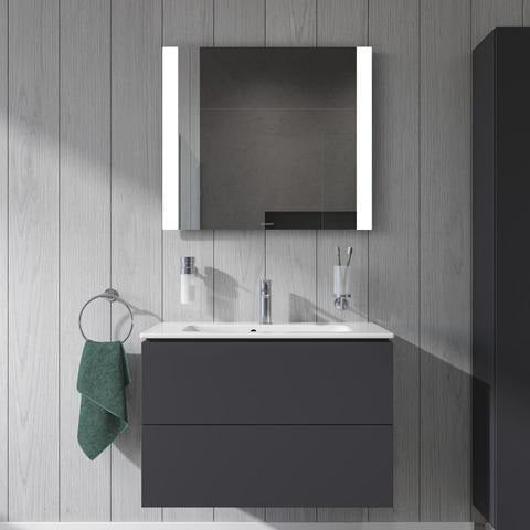 DURAVIT ME by Starck Möbelwaschtisch 830 mm Weiß Seidenmatt mit Überlauf und 1 Hahnloch