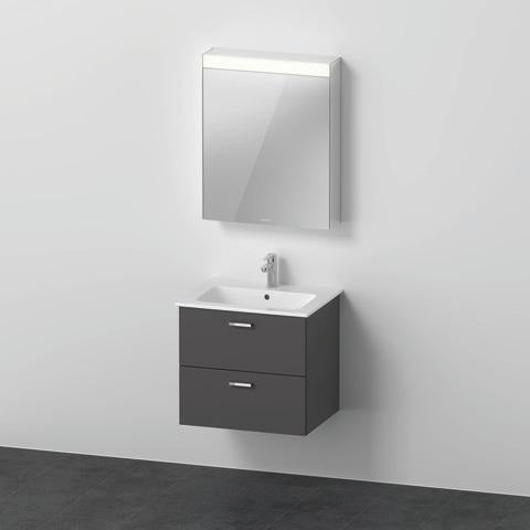 DURAVIT XBase Möbel-Set 630 mm – Waschtisch, Unterbau & Spiegelschrank in Weiß Glänzend