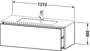 Duravit Waschtischunterbau XSQUARE 1210 mm wandhängend für ME by Starck