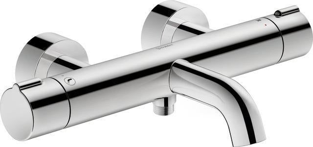 DURAVIT C.1 Wannenthermostat Aufputz – Thermostatkartusche, Schwarz Matt, 150 mm Mittenabstand