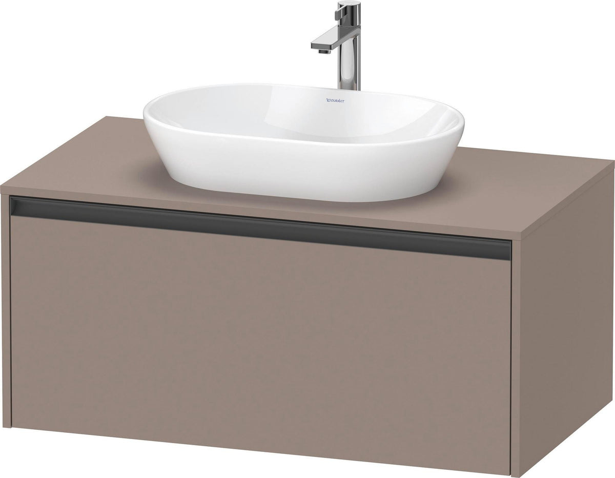 Duravit Ketho.2 Konsolen-Waschtischunterbau 1000 mm betongrau matt, wandhängend, 1 Auszug, Soft-Close