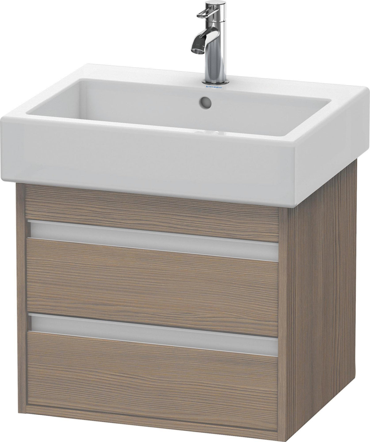 Duravit Ketho Waschtischunterbau wandhängend 440x550x480mm Eiche Terra 2 Schubkästen