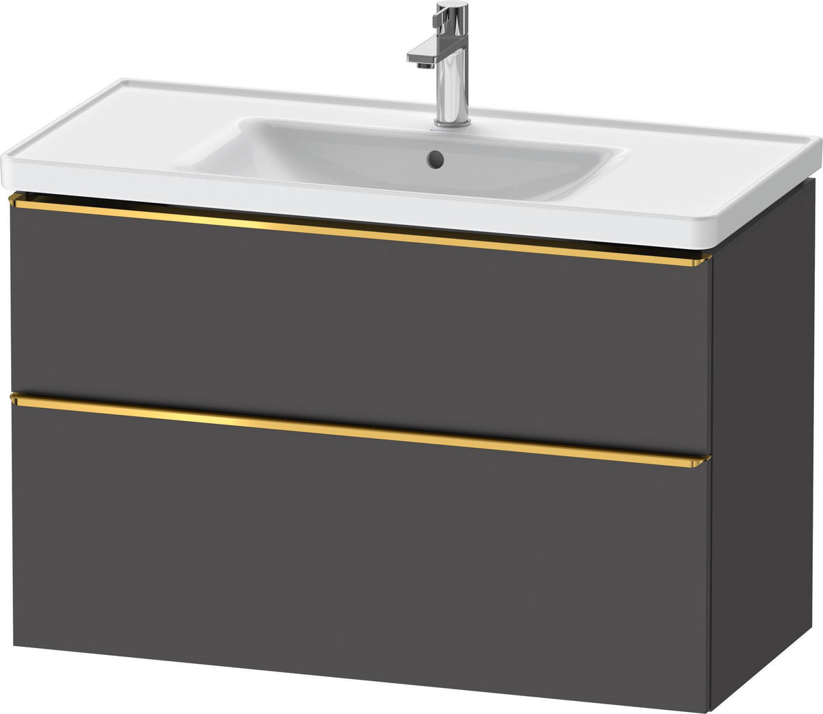 DURAVIT D-Neo Waschtischunterbau 984 mm betongrau matt mit Soft-Close und Bronze-Griff