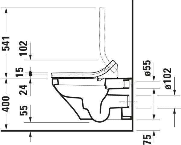 DURAVIT Dusch-WC Sitz SensoWash Classic Weiß 375x520 mm für DuraStyle mit Fernbedienung