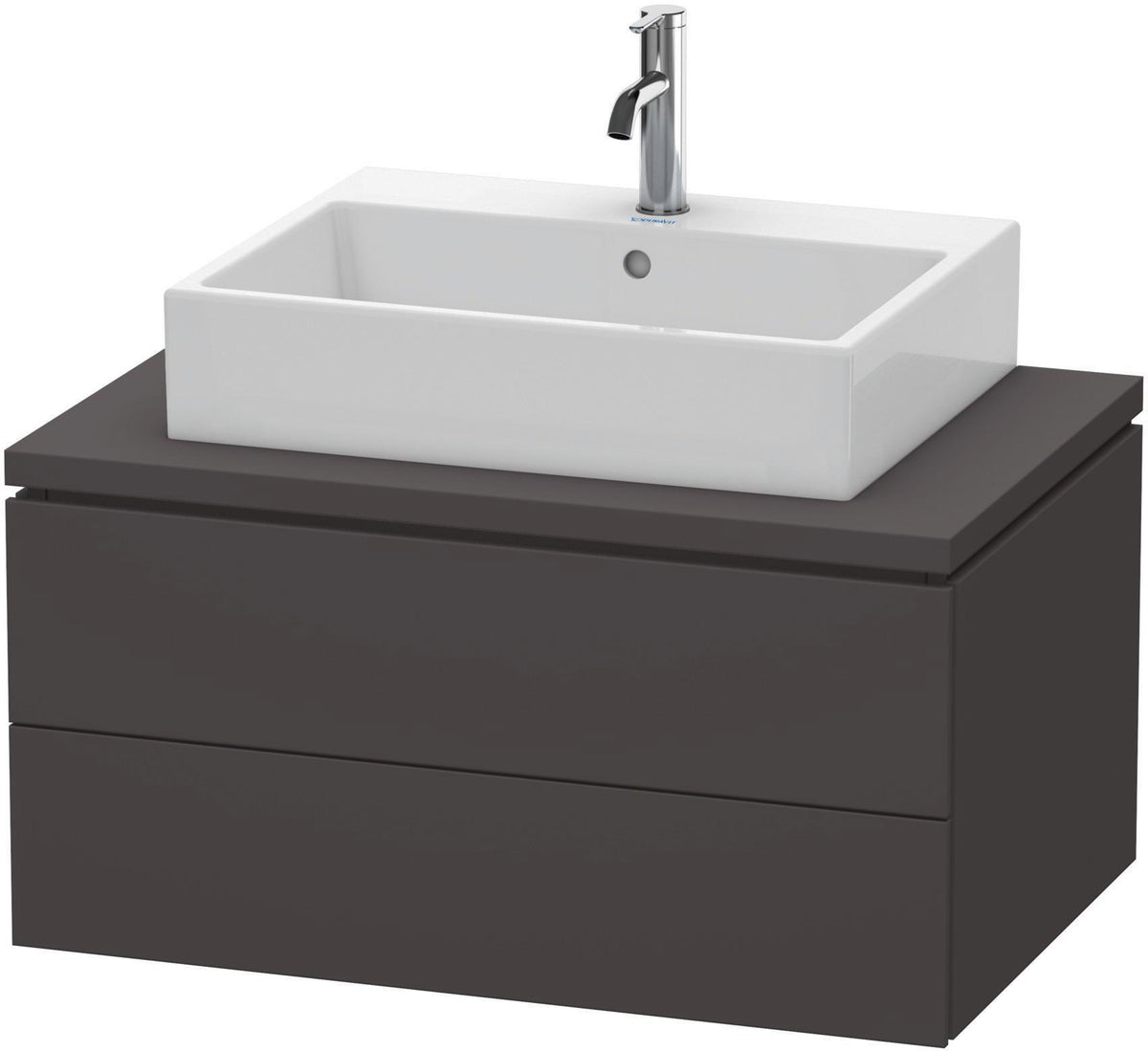 DURAVIT L-Cube Konsolenwaschtischunterbau 820 mm betongrau matt mit 2 Schubkästen