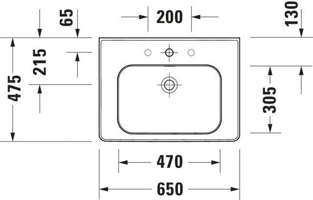 DURAVIT Waschtisch Soleil by Starck 650 mm Weiß mit Überlauf und Hahnlochbank