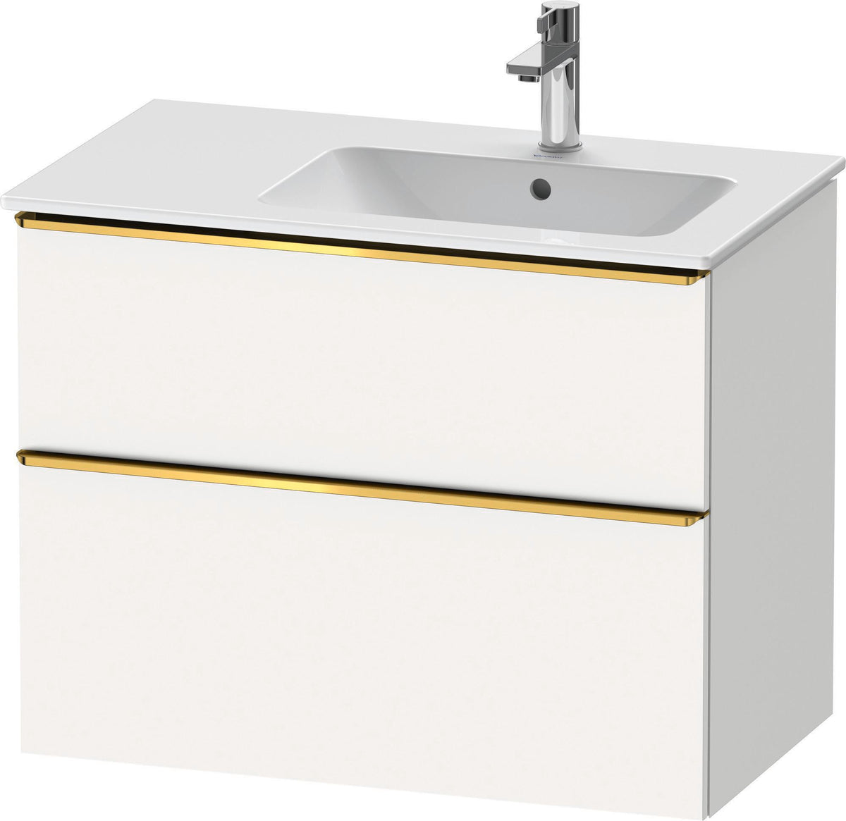 DURAVIT D-Neo Waschtischunterbau 810 mm Weiß Matt mit Bronze Griff und Soft-Close