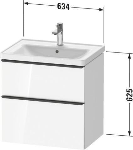 Duravit D-Neo Waschtischunterbau 634 mm Eiche Terra Matt mit Soft-Close-Auszug