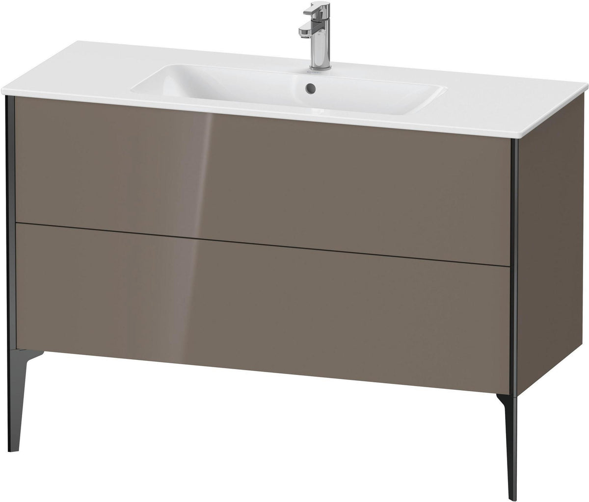 DURAVIT XViu Waschtischunterbau bodenstehend 1210 mm, 2 Auszüge, champagner matt/weiß matt