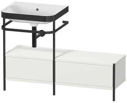 Duravit Waschtischset Happy D.2 Plus 1200x490mm Taupe Supermatt mit Hahnloch und Handtuchhalter