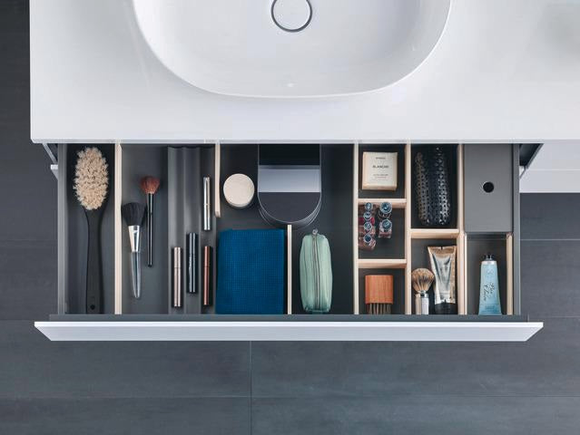 DURAVIT L-Cube Konsole variabel 45 mm weiß matt mit 2 Ausschnitten, 550 mm tief