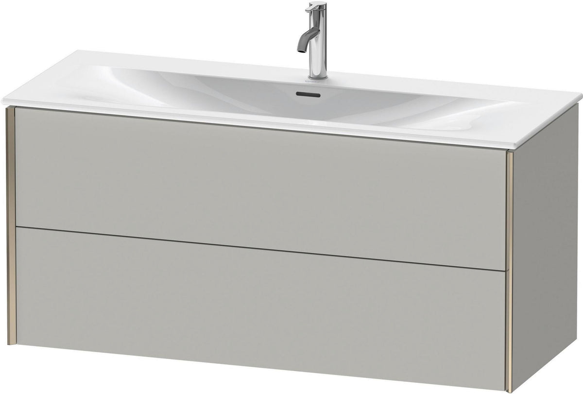 DURAVIT XViu Waschtischunterbau wandhängend 1210 mm, 2 Schubkästen, weiß matt – ohne Griff, mit Tip-On-Technik
