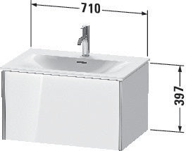 Duravit XViu Waschtischunterbau 710 mm mit Einrichtungssystem Ahorn Mitte, wandhängend