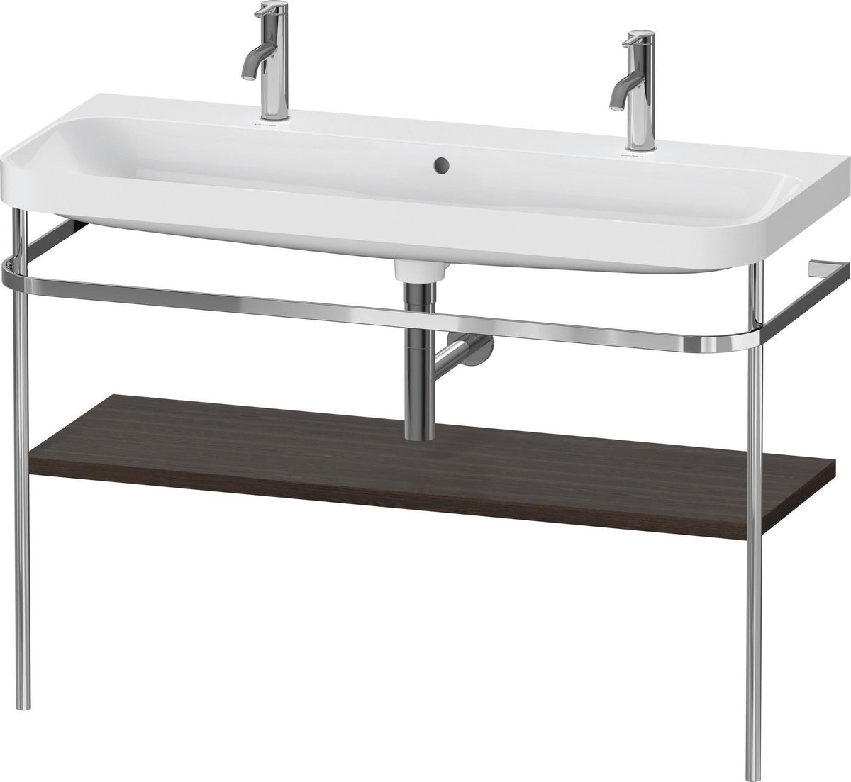 DURAVIT Happy D.2 c-shaped Waschtischset 1175 mm mit Metallkonsole und Hahnloch