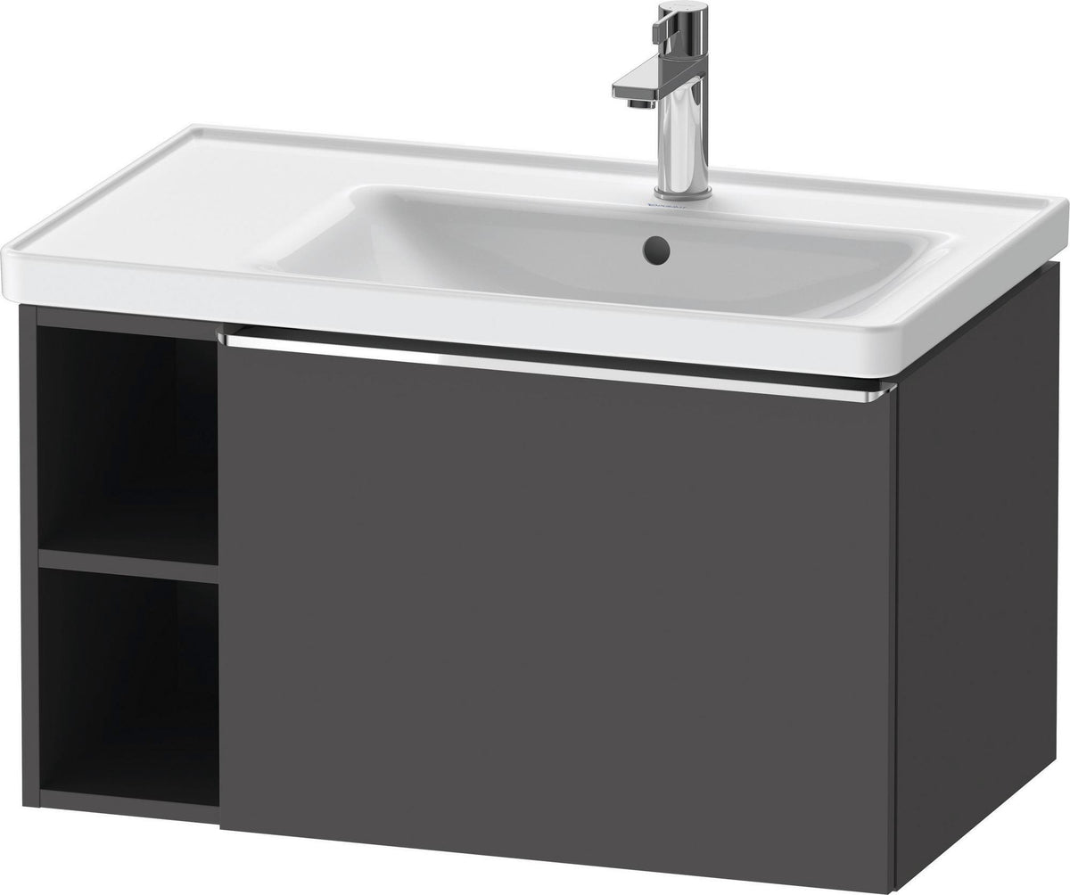 DURAVIT D-Neo Waschtischunterbau 784 mm wandhängend mit 1 Auszug und 2 offenen Fächern in Betongrau Matt