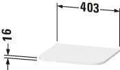 Duravit Abdeckplatte Happy D.2+ Taupe 403x364x16 mm mit Befestigungsmaterial
