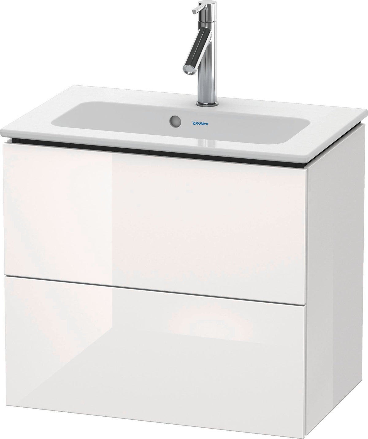 Duravit L-Cube Waschtischunterbau 620 mm Weiß Matt mit 2 Schubkästen und Tip-On Technik